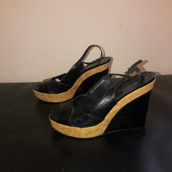 Donald J Pliner Black Wedge sz 8.5 - Picture 4 of 8